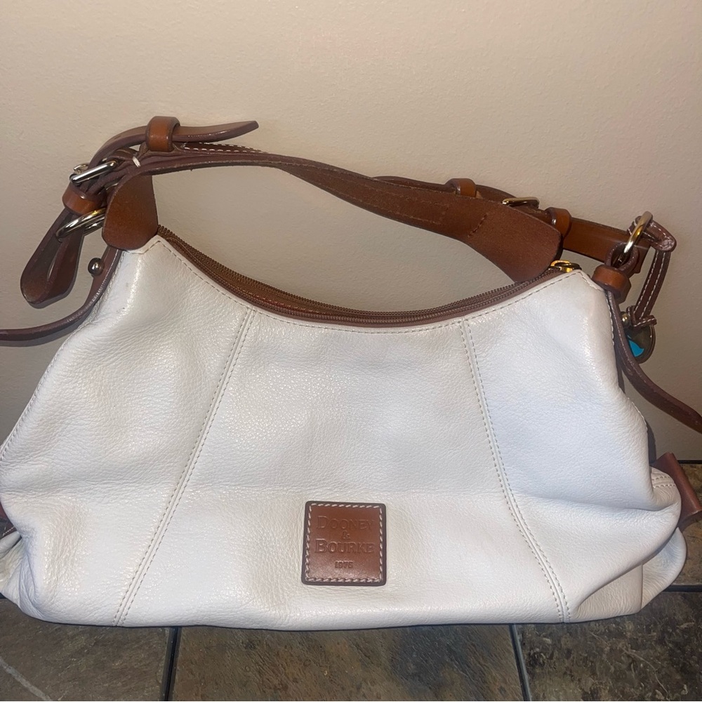 Dooney & Bourke White and Brown Shoulder Bag - Picture 4 of 5